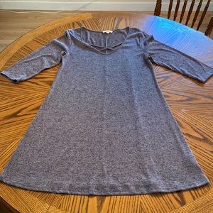 Gray 3/4 length sleeve dress, Size M
